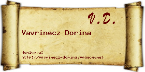 Vavrinecz Dorina névjegykártya